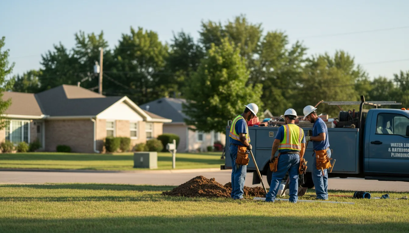 Residential water line and bathroom plumbing service in Hallieford, VA